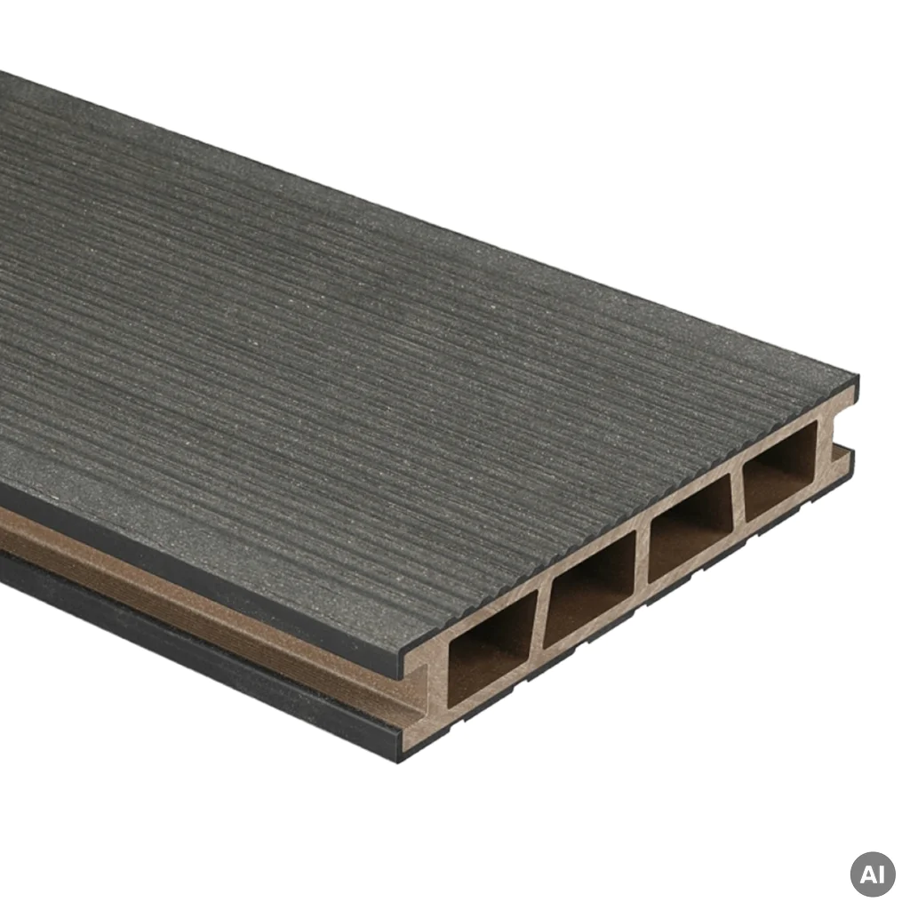 Deska tarasowa dwustronna BERGDECK szczotkowana Czarny 2,4m 25 mm, BD1002, Deska tarasowa, Deska tarasowa BERGDECK WPC, Bergdeck