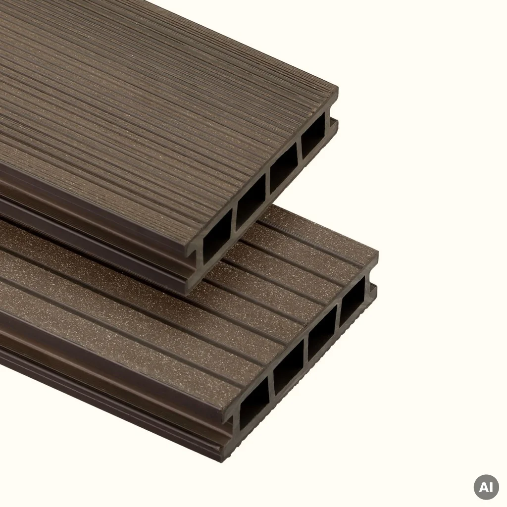 Deska tarasowa dwustronna BERGDECK szczotkowana Orzech 2,4m 25 mm, BD1003, Deska tarasowa, Deska tarasowa BERGDECK WPC, Bergdeck