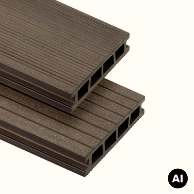 Deska tarasowa dwustronna BERGDECK B150 szczotkowana Orzech 2,4m 25 mm, BD1003