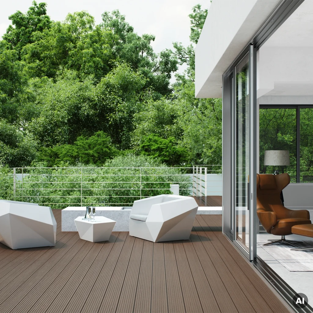 Deska tarasowa dwustronna BERGDECK szczotkowana Orzech 2,4m 25 mm, BD1003, Deska tarasowa, Deska tarasowa BERGDECK WPC, Bergdeck