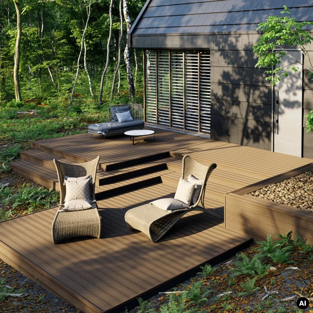 Deska tarasowa dwustronna BERGDECK B150 Szczotkowana Wild Teak 2,4m 25 mm, BD1007, Deska tarasowa, Deska tarasowa BERGDECK WPC, Bergdeck
