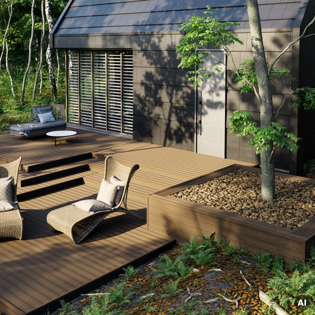 Deska tarasowa dwustronna BERGDECK Szczotkowana Wild Teak 2,4m 25 mm, BD1007, Deska tarasowa, Deska tarasowa BERGDECK WPC, Bergdeck