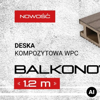 Deska balkonowa tarasowa dwustronna Eco Mini B110 szczotkowana Kasztan 2m 20 mm, NT1092