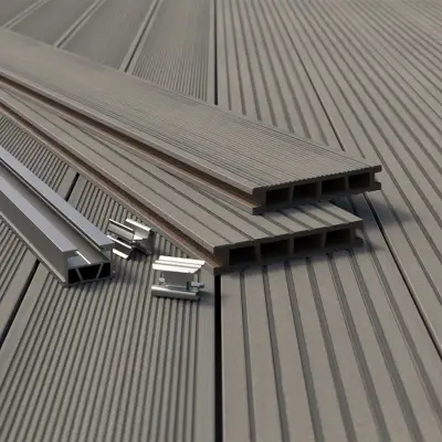 Deska balkonowa tarasowa dwustronna WPC szczotkowana Antracyt 1,2m 25 mm, BD1T01