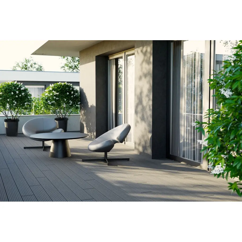 Deska balkonowa tarasowa dwustronna WPC szczotkowana Antracyt 1,2m 25 mm, BD1T01, Deska balkonowa tarasowa, Deska balkonowa WPC, Bergdeck