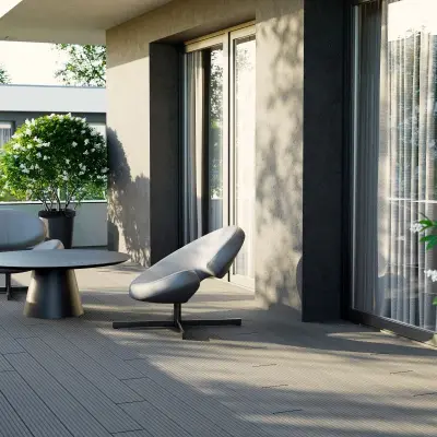 Deska balkonowa tarasowa dwustronna WPC szczotkowana Antracyt 1,2m 25 mm, BD1T01