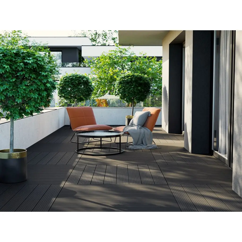 Deska balkonowa tarasowa dwustronna WPC szczotkowana Czarny 1,2m 25 mm, BD1T02, Deska balkonowa tarasowa, Deska balkonowa WPC, Bergdeck