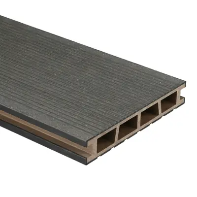 Deska balkonowa tarasowa dwustronna WPC szczotkowana Czarny 1,2m 25 mm, BD1T02