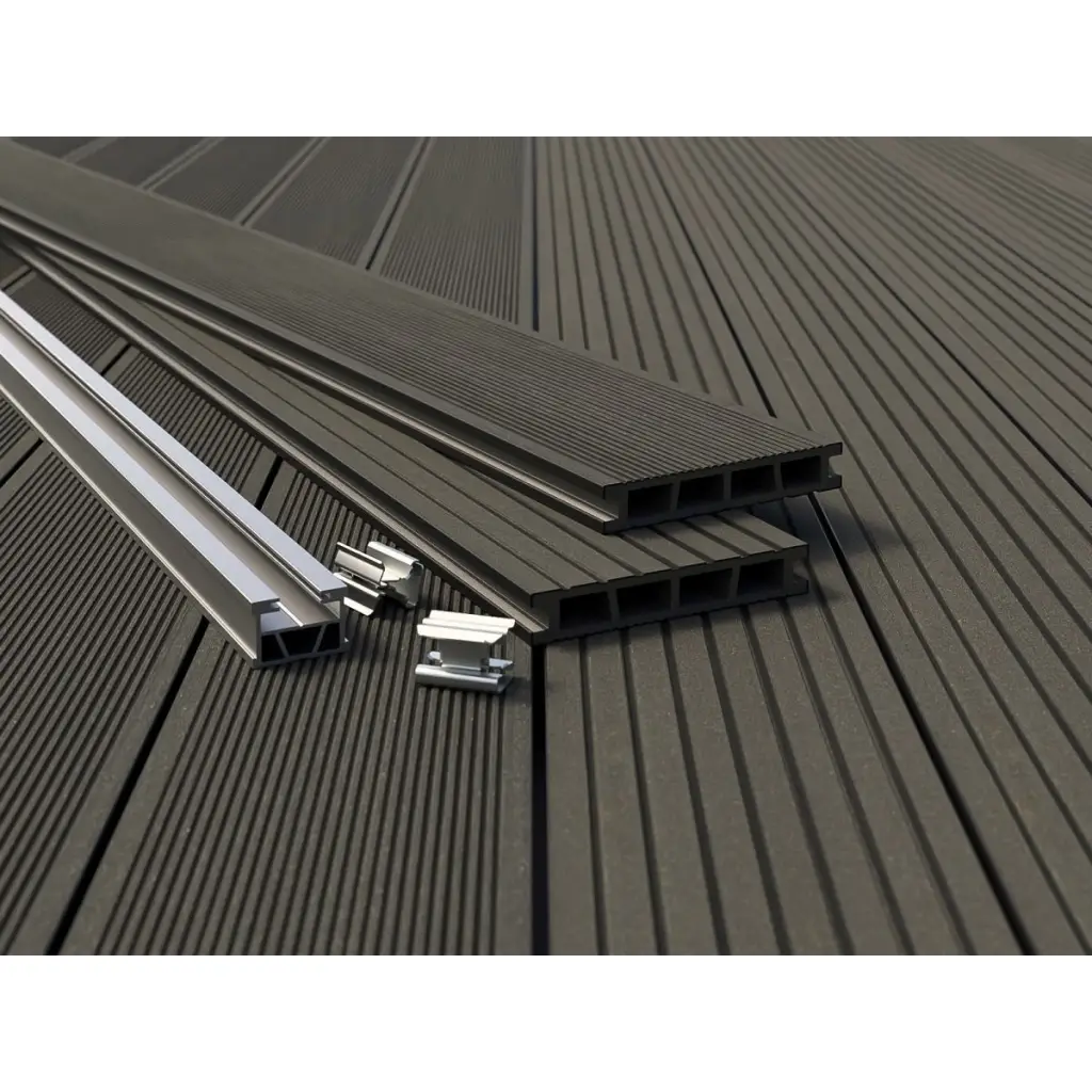 Deska balkonowa tarasowa dwustronna WPC szczotkowana Czarny 1,2m 25 mm, BD1T02, Deska balkonowa tarasowa, Deska balkonowa WPC, Bergdeck