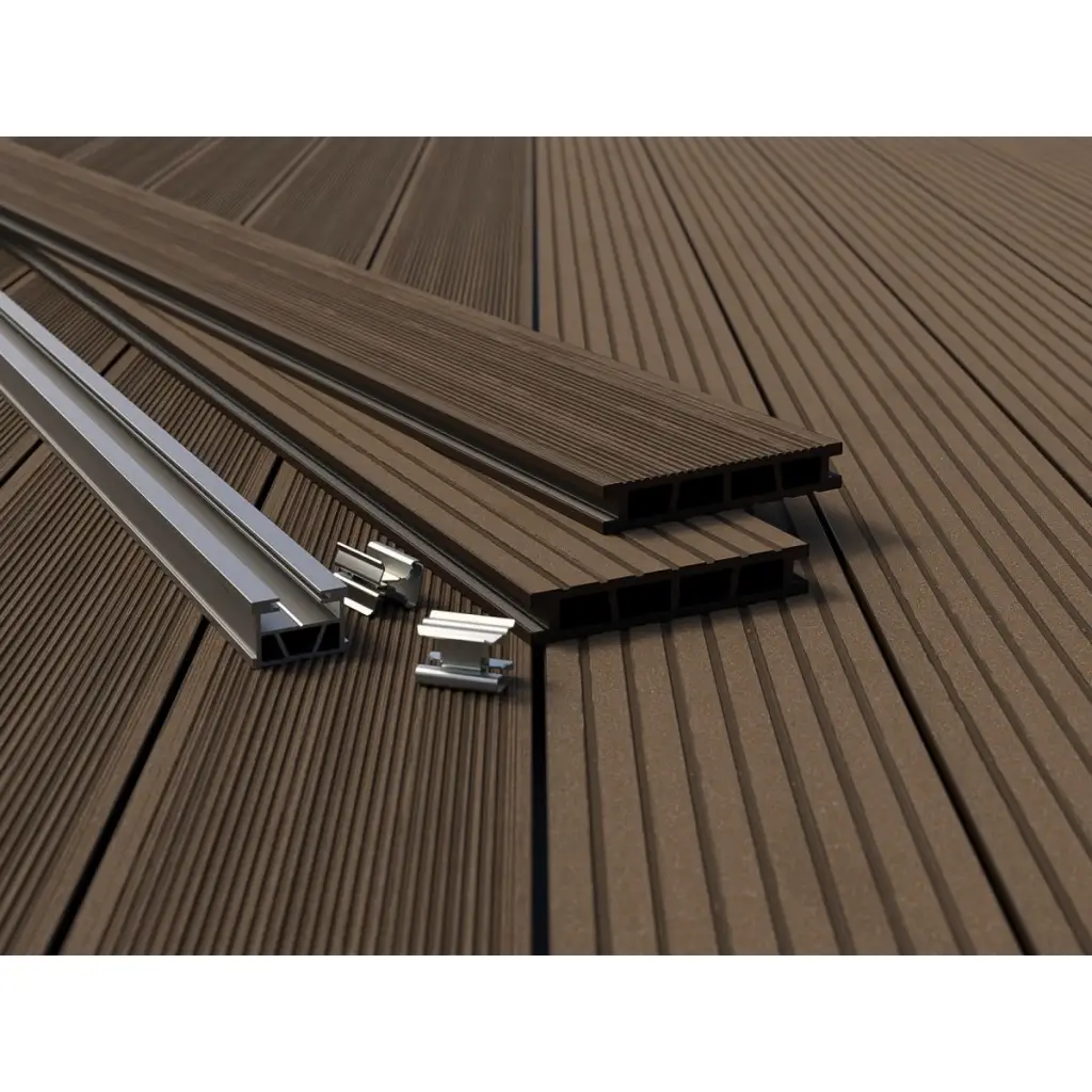 Deska balkonowa tarasowa dwustronna WPC szczotkowana Orzech 1,2m 25 mm, BD1T03, Deska balkonowa tarasowa, Deska balkonowa WPC, Bergdeck