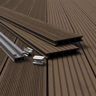 Deska balkonowa tarasowa dwustronna WPC szczotkowana Orzech 1,2m 25 mm, BD1T03