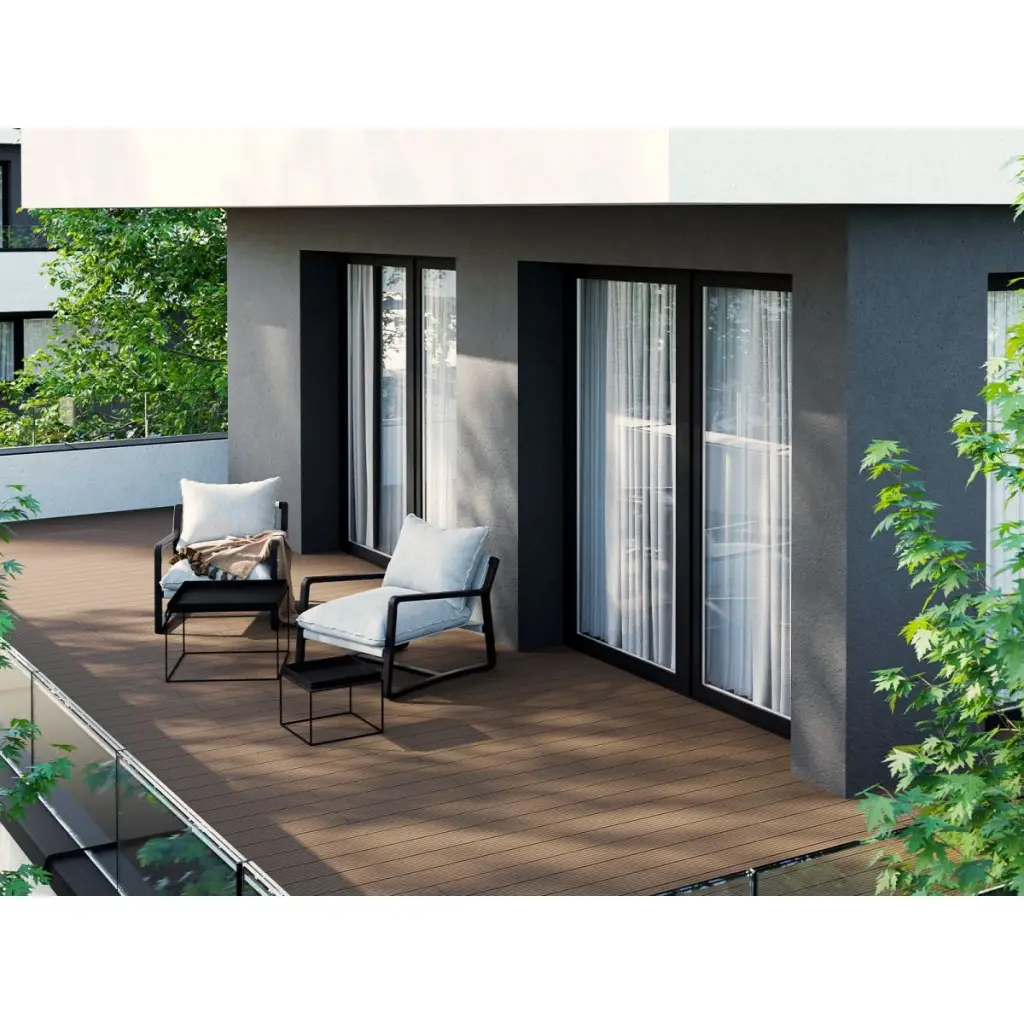 Deska balkonowa tarasowa dwustronna WPC szczotkowana Orzech 1,2m 25 mm, BD1T03, Deska balkonowa tarasowa, Deska balkonowa WPC, Bergdeck