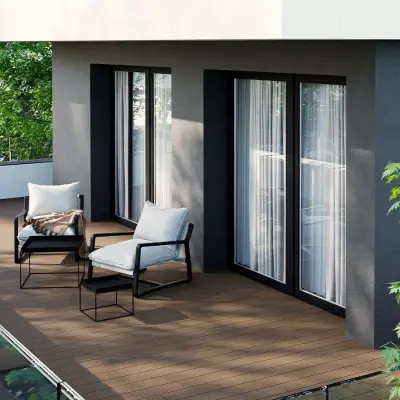 Deska balkonowa tarasowa dwustronna WPC szczotkowana Orzech 1,2m 25 mm, BD1T03