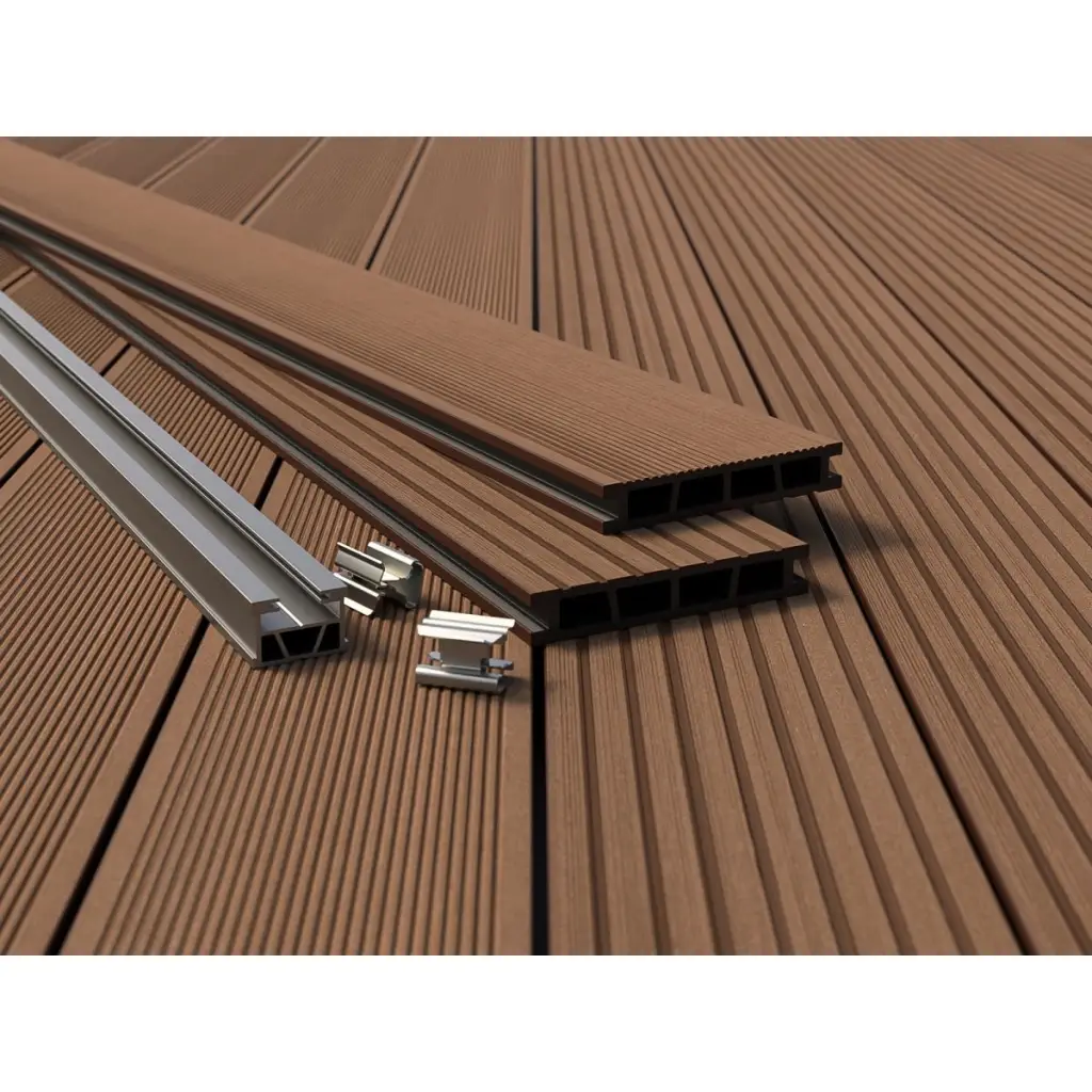 Deska balkonowa tarasowa dwustronna WPC szczotkowana Kasztan 1,2m 25 mm, BD1T04, Deska balkonowa tarasowa, Deska balkonowa WPC, Bergdeck