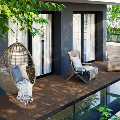 Deska balkonowa tarasowa dwustronna WPC szczotkowana Kasztan 1,2m 25 mm, BD1T04