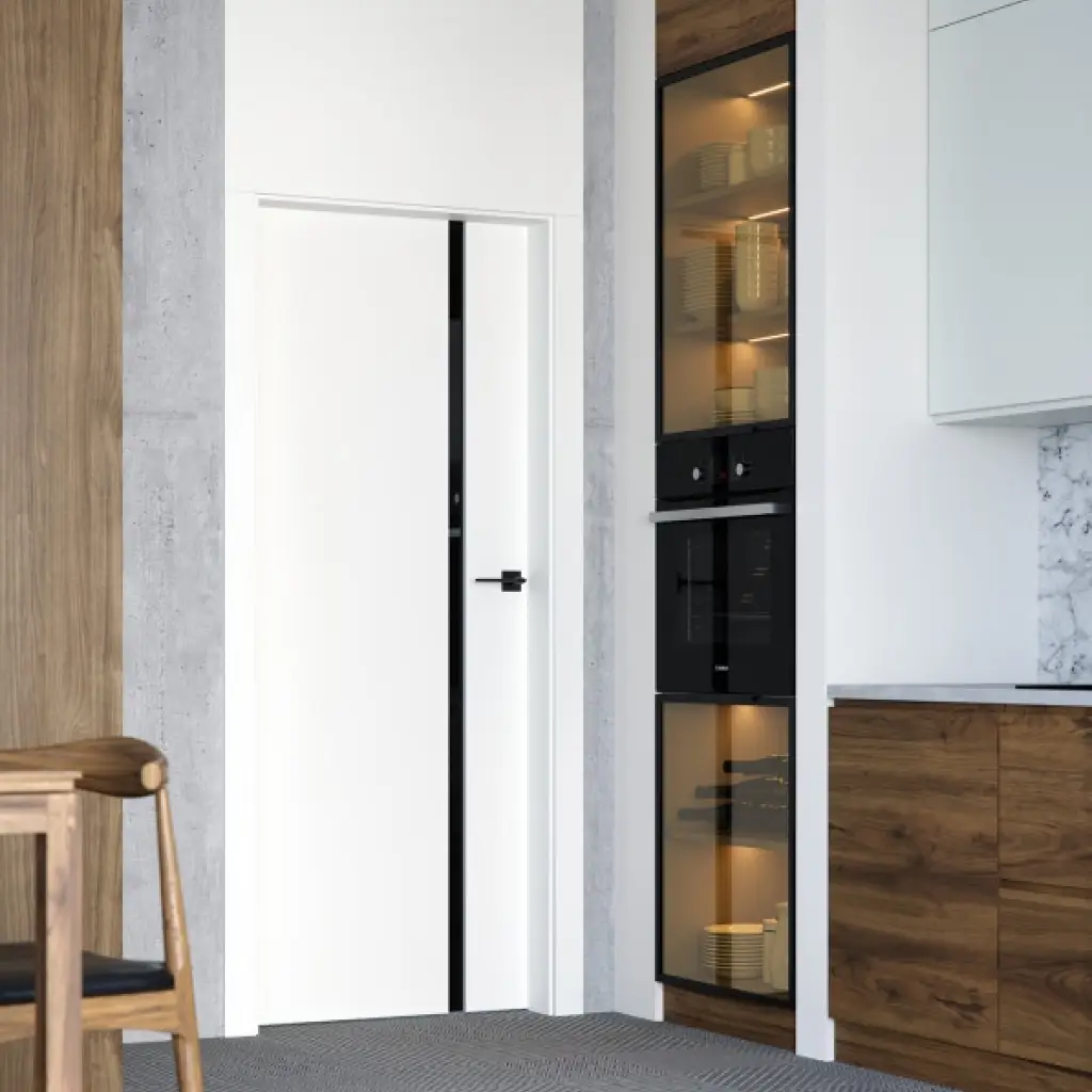 Drzwi Porta Focus 4.A z czarną szybą przylgowe lewe 80 cm, SPWG4A0L08DDT0SZ2KHB00, Drzwi wewnętrzne, Porta FOCUS, PORTA