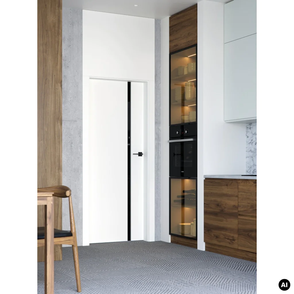Drzwi Porta Focus 4.A z czarną szybą przylgowe lewe 80 cm, SPWG4A0L08DDT0SZ2KHB00, Drzwi wewnętrzne, PORTA FOCUS, PORTA