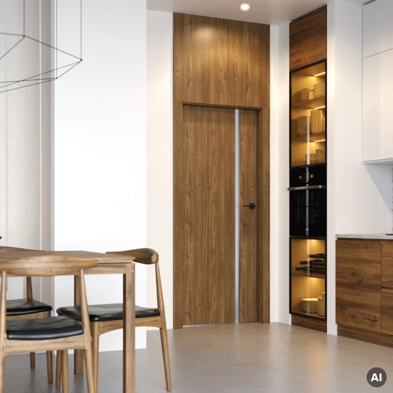 Drzwi Porta Focus 4.A z czarną szybą przylgowe lewe 80 cm
