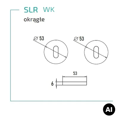 Rozeta okrągła pod klucz pokojowy SLR cz, 5907609715562