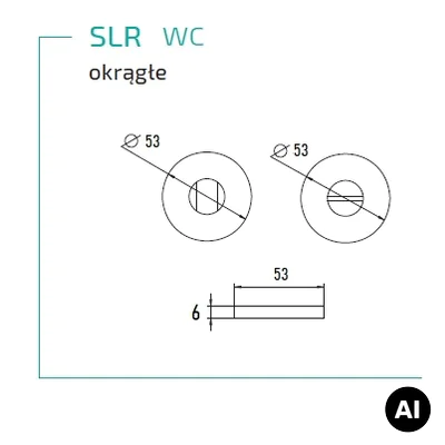 Rozeta okrągła do łazienki/WC SLR czarny, 5907609715586