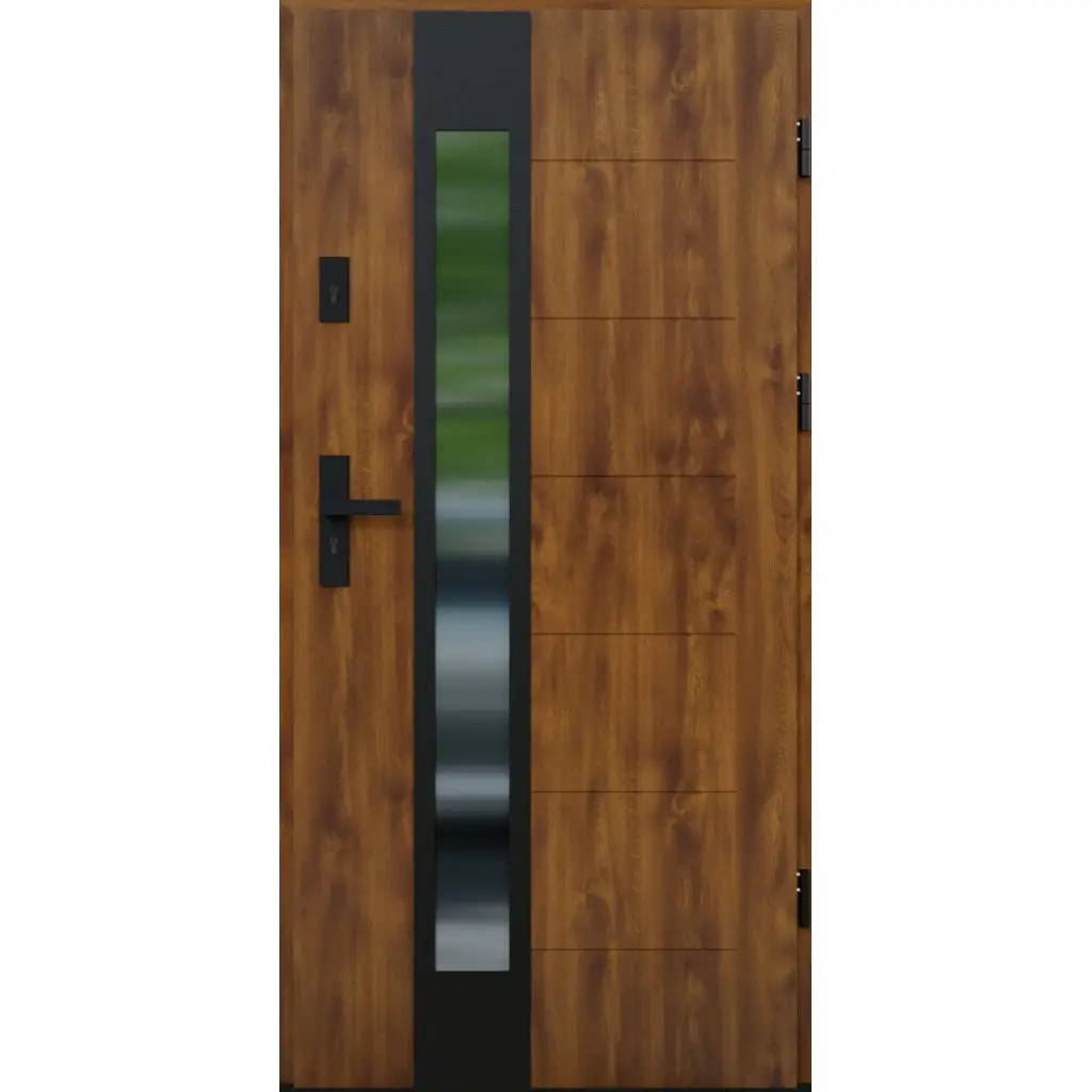 Drzwi zewnętrzne z ościeżnicą Vento 13B Dąb złoty Prawe 90cm CZYSTE POWIETRZE, 5903325284689, Drzwi zewnętrzne, Vento, KR CENTER