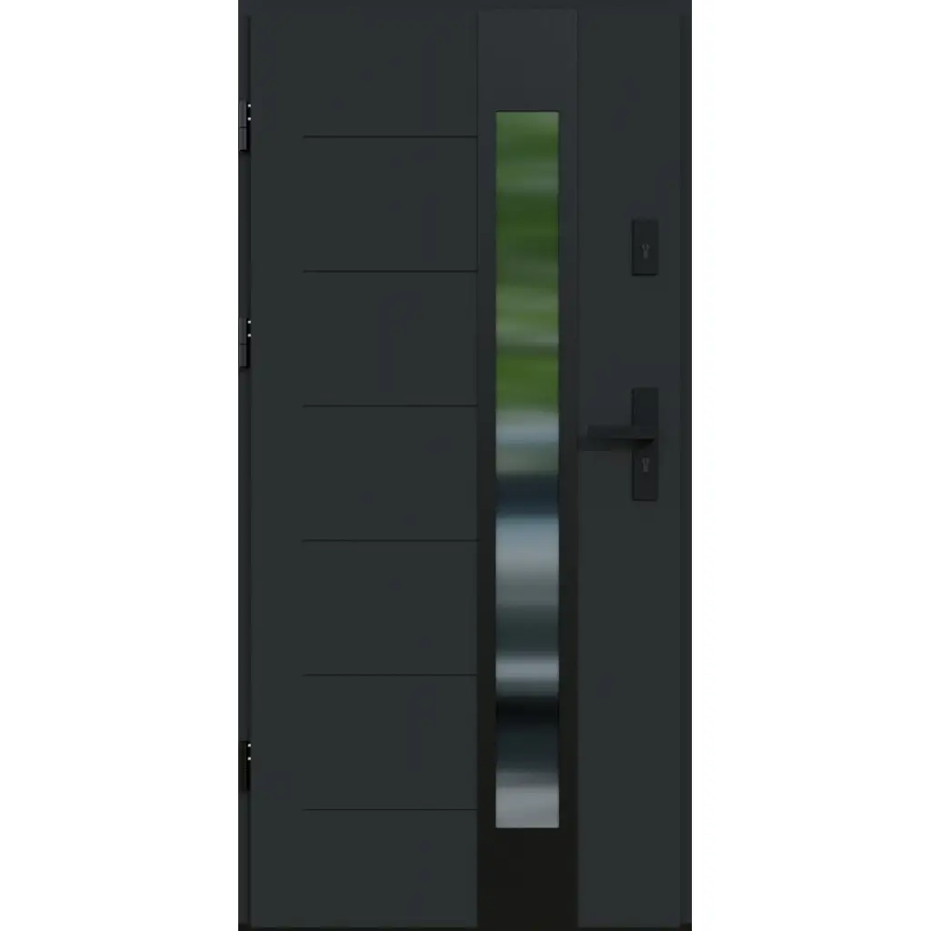 Drzwi zewnętrzne z ościeżnicą Vento 13B Antracyt Lewe 90cm CZYSTE POWIETRZE, 5903325284634, Drzwi zewnętrzne, Vento, KR CENTER
