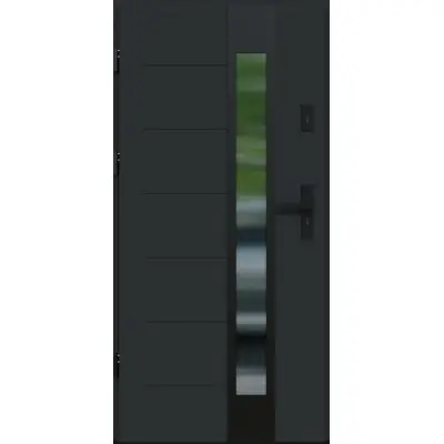 Drzwi zewnętrzne z ościeżnicą Vento 13B Antracyt Lewe 90cm CZYSTE POWIETRZE, 5903325284634