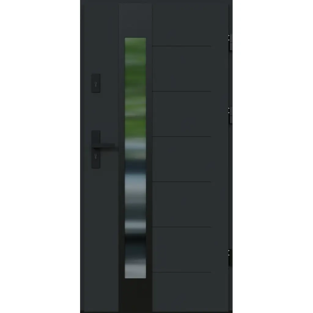 Drzwi zewnętrzne z ościeżnicą  Vento 13B Antracyt Prawe 90cm CZYSTE POWIETRZE, 5903325284641, Drzwi zewnętrzne, Vento, KR CENTER