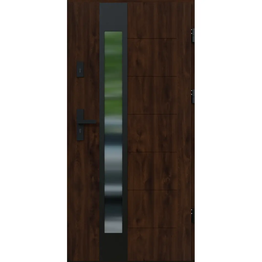 Drzwi zewnętrzne z ościeżnicą Vento 13B Orzech Lewe 90cm CZYSTE POWIETRZE, 5903325284719, Drzwi zewnętrzne, Vento, KR CENTER