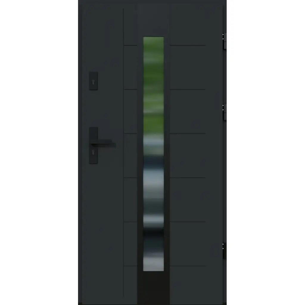 Drzwi zewnętrzne z ościeżnicą Vento 13 Antracyt Prawe 90cm CZYSTE POWIETRZE, 5903325284481, Drzwi zewnętrzne, Vento, KR CENTER