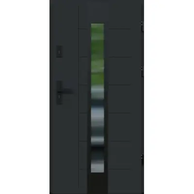 Drzwi zewnętrzne z ościeżnicą Vento 13 Antracyt Prawe 90cm CZYSTE POWIETRZE, 5903325284481
