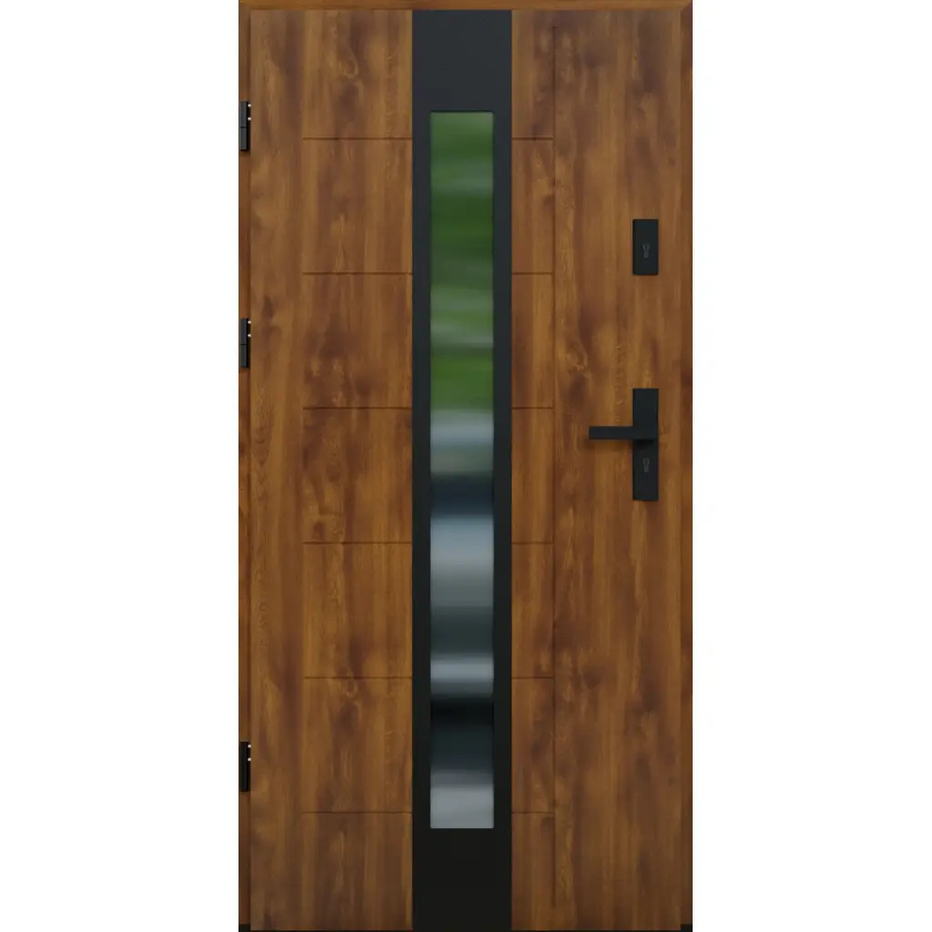 Drzwi zewnętrzne z ościeżnicą Vento 13 Dąb złoty Lewe 90cm CZYSTE POWIETRZE, 5903325284511, Drzwi zewnętrzne, Vento, KR CENTER