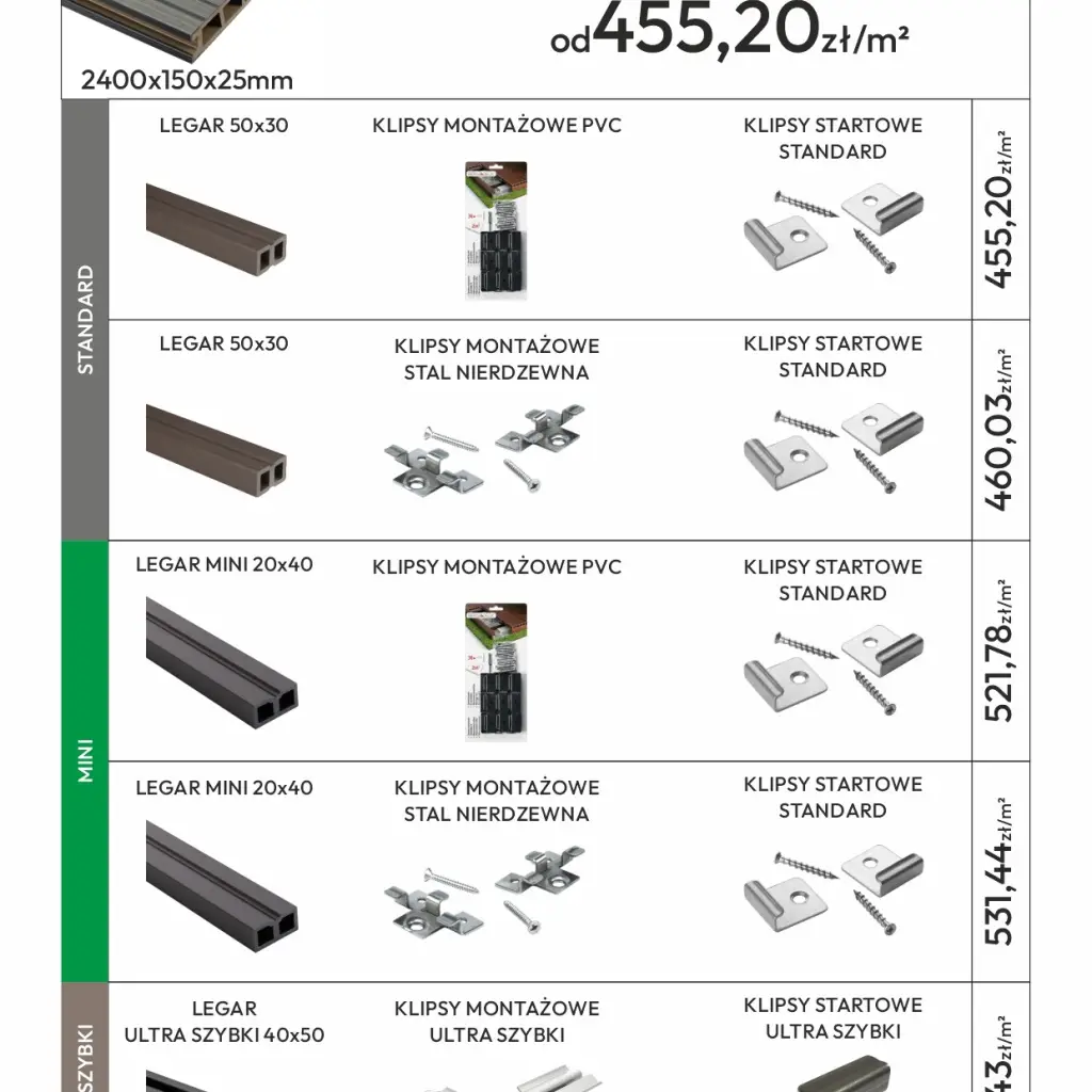 Deska tarasowa dwustronna Safari Dibetu 2,4m  25 mm, BA0004, Deska tarasowa, Kolory Świata, Bergdeck