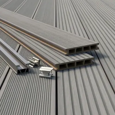 Deska tarasowa dwustronna BERGDECK Pure Antracyt 2,4m 25 mm, BP1001