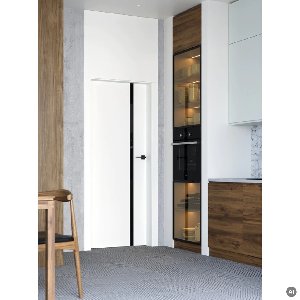 Drzwi Porta Focus 4.A z czarną szybą przylgowe prawe 80 cm, SPWG4A0P08DDT0SZ2KHB00, Drzwi wewnętrzne, PORTA FOCUS, PORTA