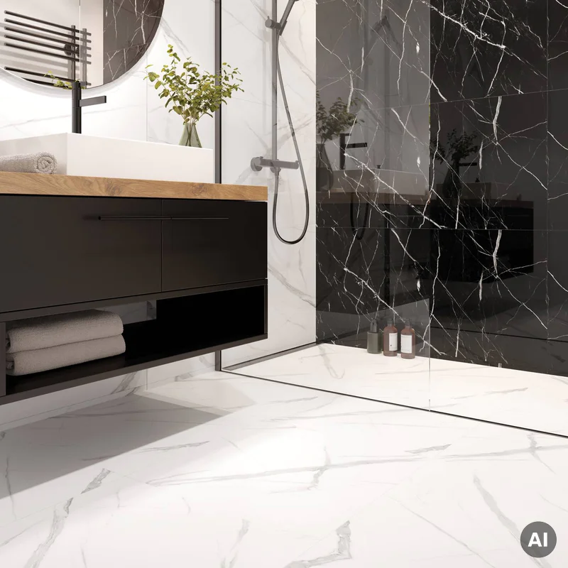 Panele winylowe SPC Calacatta White 60x60 Marmur Biały Kami