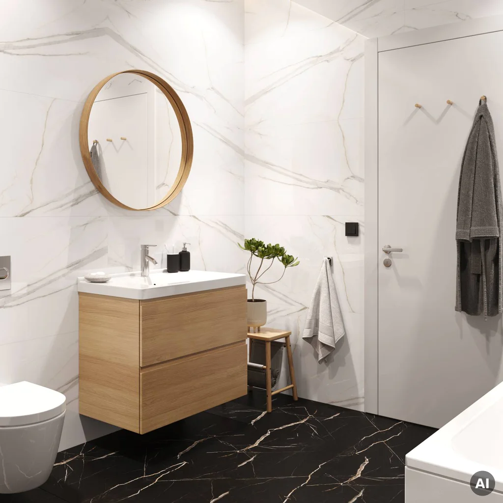 Panele winylowe SPC Calacatta Black 5 mm Klasa 33, 6067236, Panele winylowe, Vilo SPC Floor, Vilo