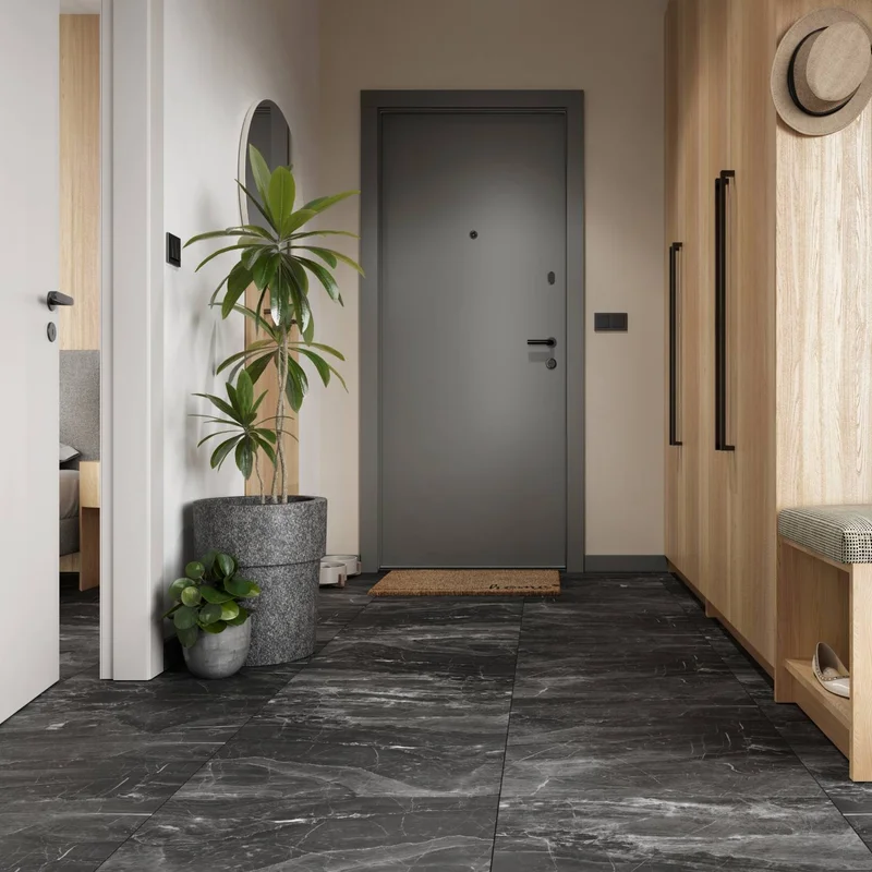 Panele winylowe SPC Dark Stone 60x60 Kamień Szary Ciemny Ma
