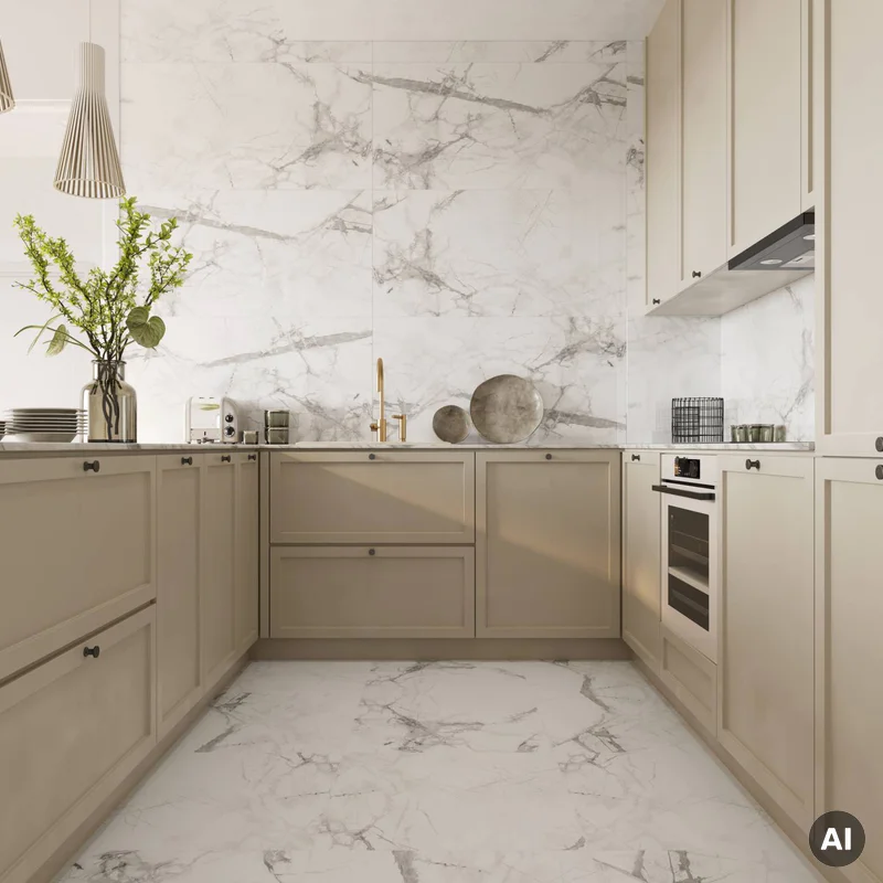 Panele winylowe SPC Calacatta Snow 60x60 Marmur Biały Kamie