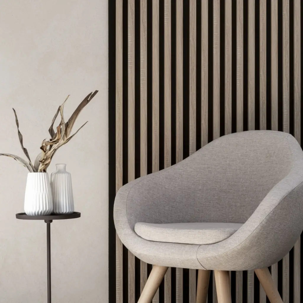 Lamele Panel lamelowy na filcu dąb sonoma 2700 x 308 mm, 53615641102, Lamele, Woodline, Marbet Design