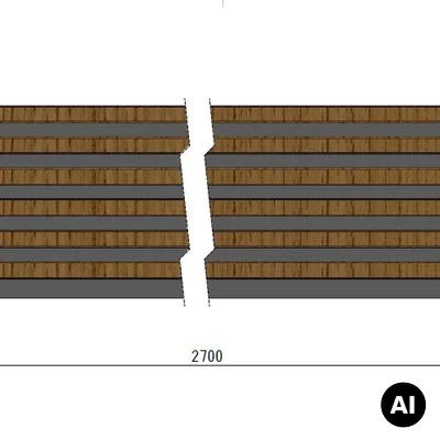 Lamele Panel lamelowy na filcu dąb jasny 2700 x 308 mm, 53615641103