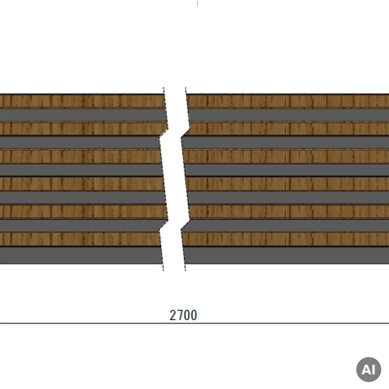 Lamele Panele lamelowe na filcu dąb ciemny 2700 x 308 mm, 5