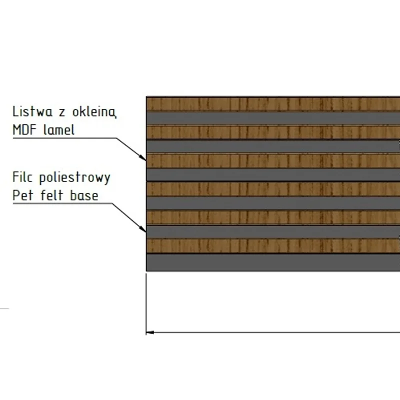 Lamele Panel lamelowy na filcu biały 2700 x 308 mm, 5361564