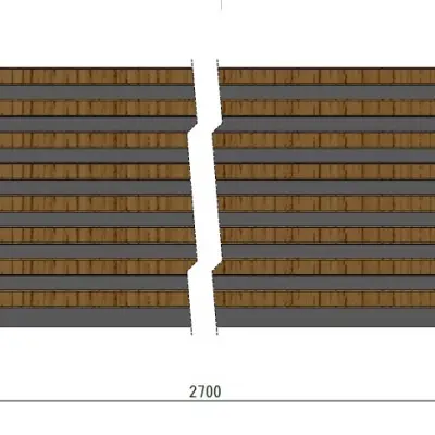 Lamele Panel lamelowy na filcu czarny mat 2700  x 408 mm, 53615642101