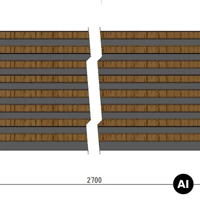Lamele Panel lamelowy na filcu dąb sonoma 2700 x 408 mm, 53615642102