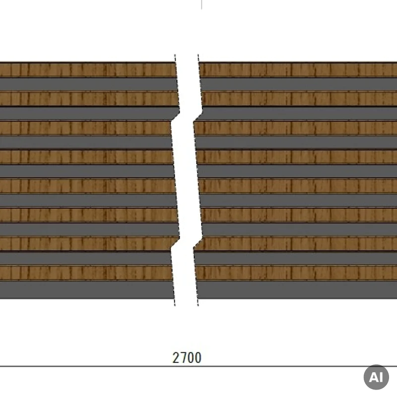 Lamele Panel lamelowy na filcu dąb sonoma 2700 x 408 mm, 53