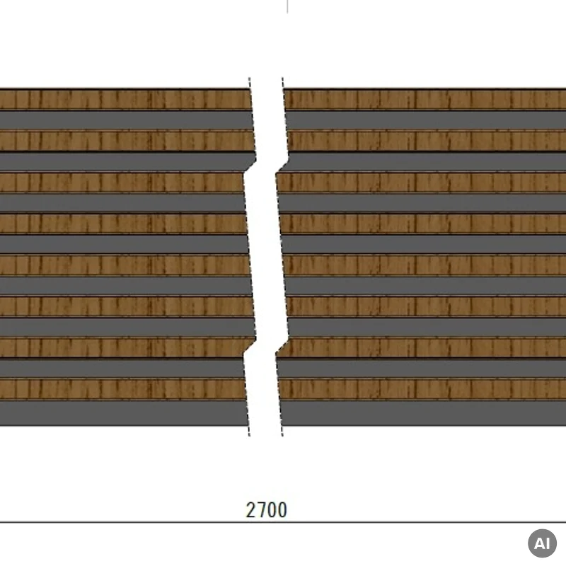 Lamele Panel lamelowy na filcu dąb ciemny 2700 x 408 mm, 53