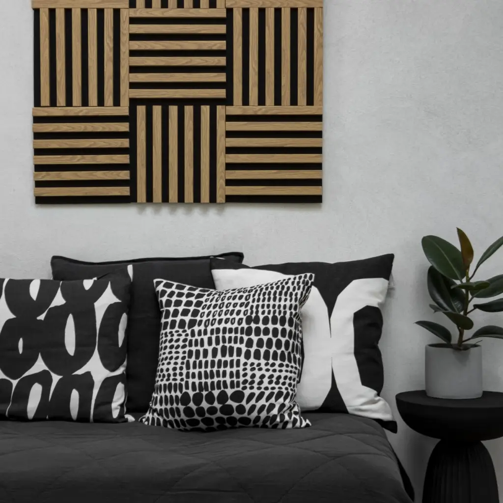 Lamele Panel lamelowy na filcu dąb jasny 300 x 300 mm, 53615643103, Lamele, Woodline, Marbet Design