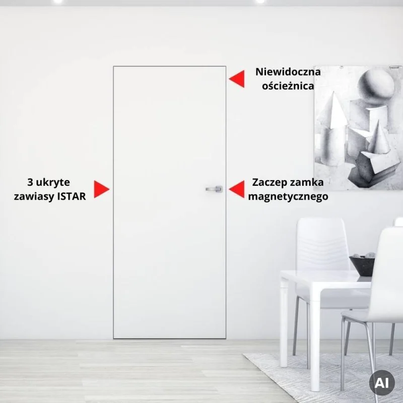 Ościeżnica aluminiowa Biała Sara Eco 2 odwrotna przylga P
