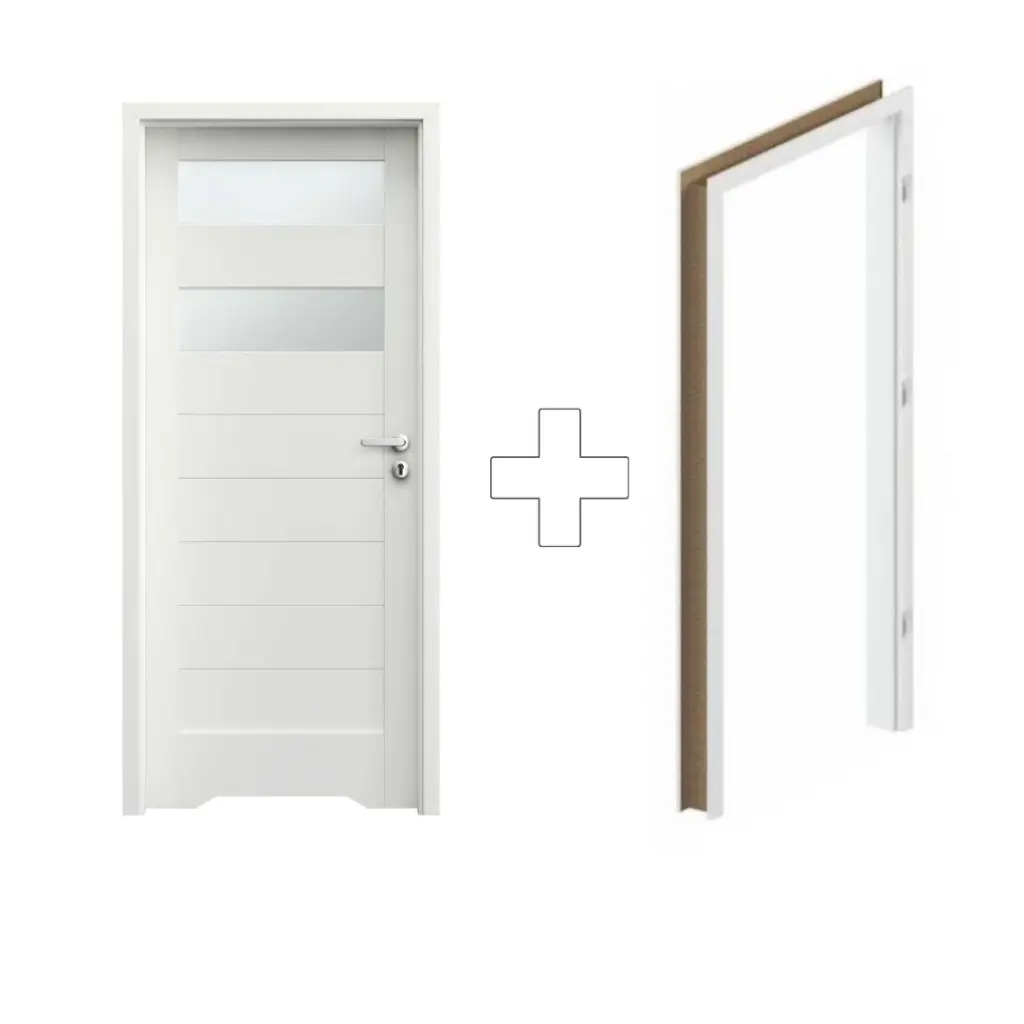 Komplet Drzwi + Ościeżnica Regulowana Porta Trim Lite B.2 Lewe 80 Przylgowe WC z podcięciem wentylacyjnym, SPXTB20L08DBIWSB3KA300, Drzwi wewnętrzne, Trim Lite, PORTA